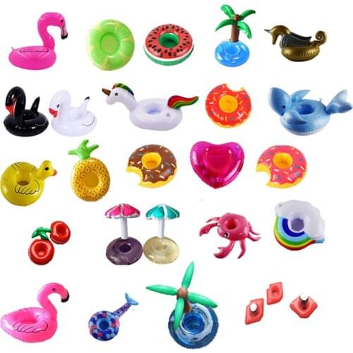 20pcs/lot Mini Cute fanny toys Red Flamingo Floating Inflatable Drink Cup Holder Swimming Pool Bathing Beach Party Kids Toy Boia
