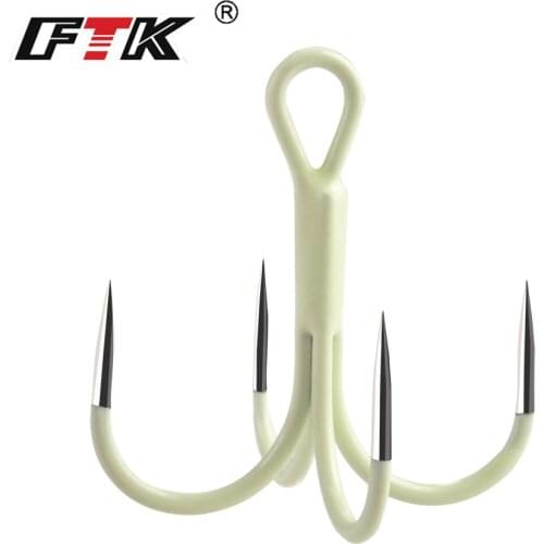FTK 5PCS Fishing Hook Baitholder Wobblers Gig Fly Tying Treble Hook Bass Lure Holder Set Saltwater Four Hooks