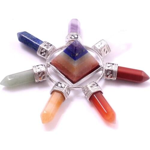 7 Chakra Crystal Energy Generator healing Reiki Point Pyramid seven Direction