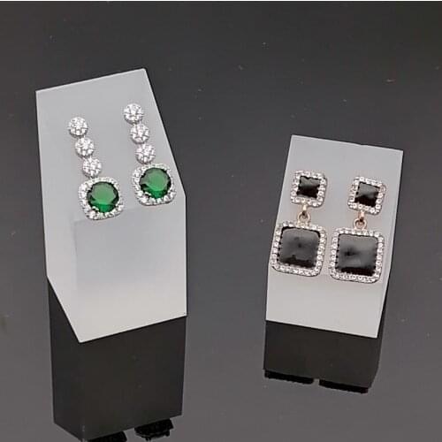 Wholesale New Frosted Acrylic Lot of 2 Earrings Jewelry Display Stand Packaging Holder Storage Organizer Gift Accessories Shelf