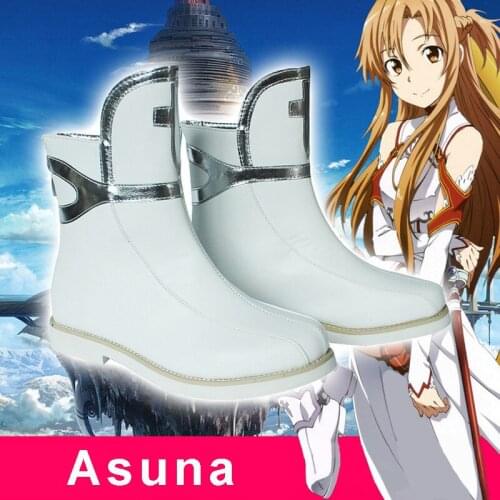 Anime Sword Art Online SAO Asuna Yuuki Cosplay Boots Shoes Costumes