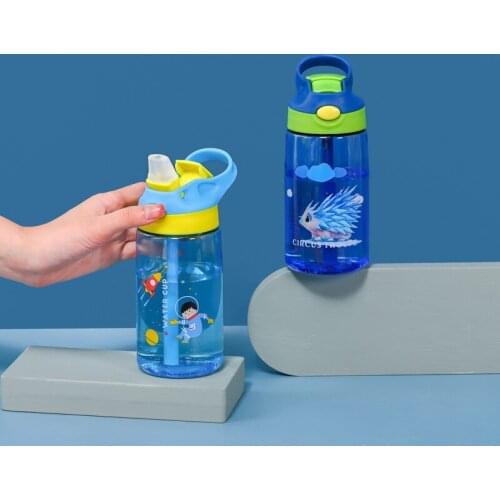 Baby Water Bottle Children Plastic Water Cup Sippy Cup Summer Kindergarten Student Water Cup Fall Proof Portable 2021 NEW
