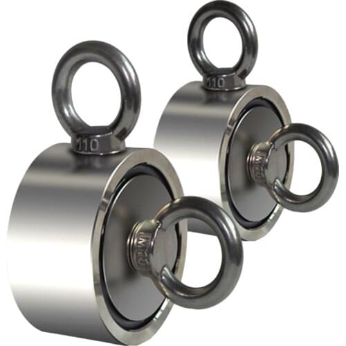 Double-sided Powerful Salvage Magnet Fishing Magnets 80Kg 120Kg Pulling Force for River or Lake Fishing 60/120/150/200kg