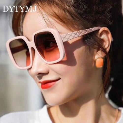 DYTYMJ Oversized Square Sunglasses Women Square Sun Glasses for Women High Quality Eyeglasses Women Mirror Pink Shades for Women