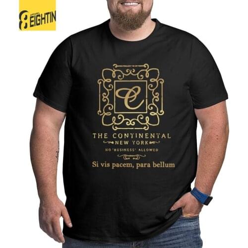 The Continental Si Vis Pacem Para Bellum T Shirts Mens Cotton Unique T-Shirt Crew Neck John Wick Big Tall Tees Short Sleeve