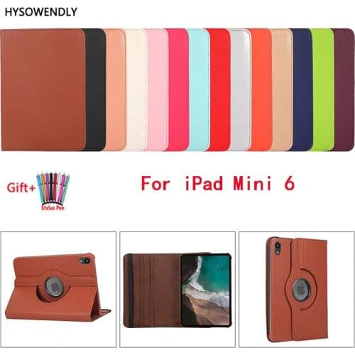 HYSOWENDLY 360 Degree Rotating Tablet Cover Case For iPad Mini 6 8.4 inch 2021 New Version Stand Hold PU Leather For iPad Mini 6
