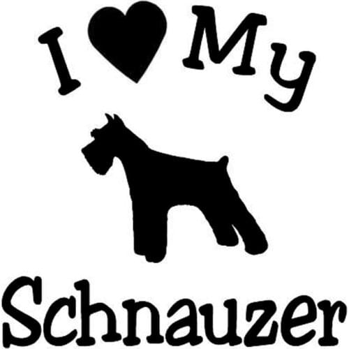 I Love My Dog Schnauzer Pet Car Sticker Windshield Bumper Motorcycle Decor High Quality KK Vinyl Cover Scratches Waterproof PVC