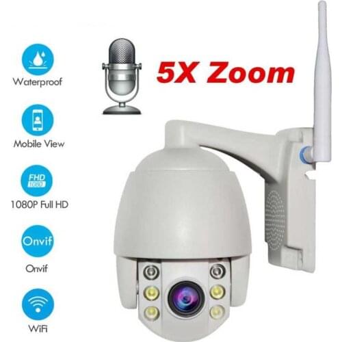 Mini PTZ Camera 5X Zoom HD 1080P Waterproof Security IP Camera 360° View ONVIF CCTV Video Surveillance System Full Color Night