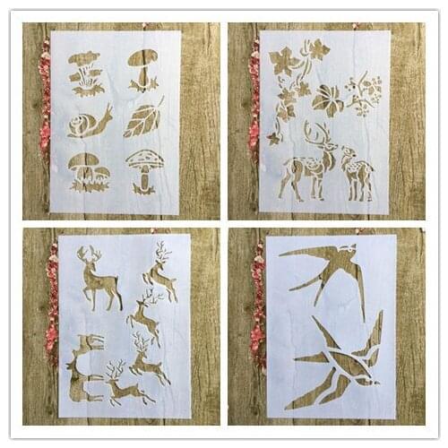 CraftArtGo DIY animal Stencils Painting Scrapbook Coloring Cake decorating sugar powder sieve printing mold printing table