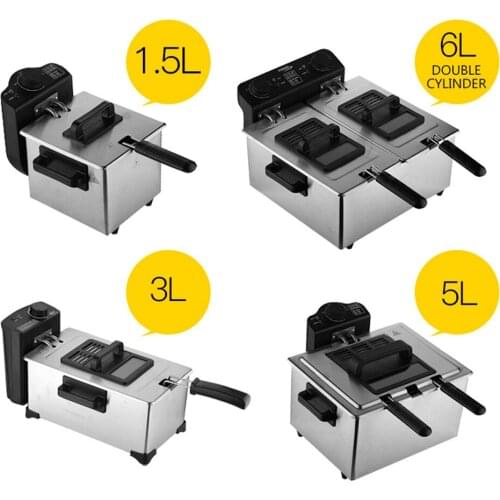 Commercial Fryer Set Up French Fries Machine Small Double-Cylinder Electric Fryer