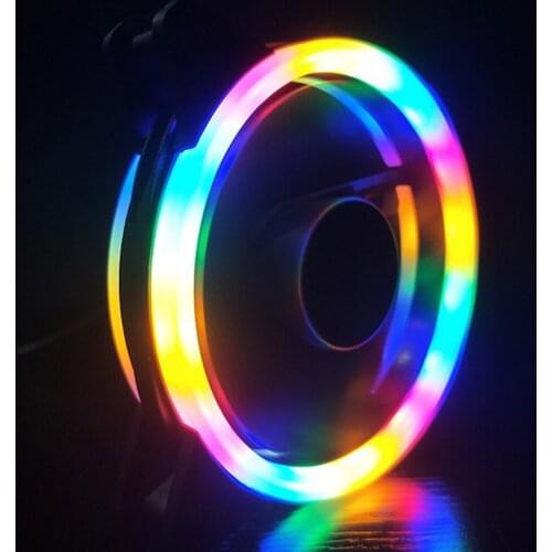 Computer LED Fans Fashion Double-sided Low Noise Computer Power Supply Fan LED Chassis Fan Cooler Fans Red Blue White Green