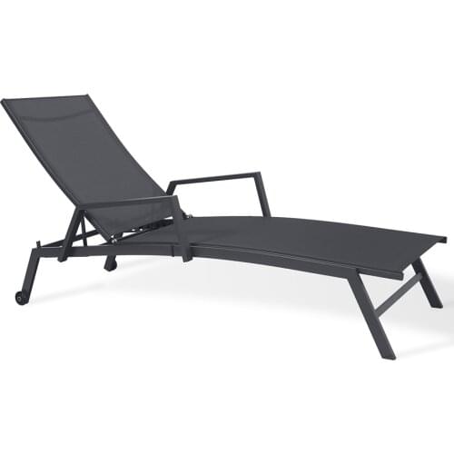 Sigtua Lightweight Frame Outdoor Garden Sun Lounger with Armrest Adjustable Backrest Leisure Relax Chair Outdoor Garden Lounger