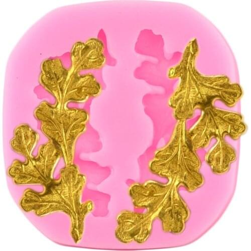 Leaves Border Silicone Mold Leaf Relief Cupcake Topper Fondant Christmas Cake Decorating Tools Candy Polymer Clay Chocolate Mold