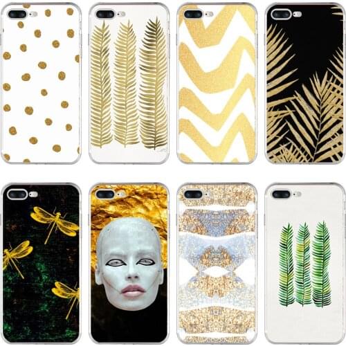 32H golden seaweed prints Soft TPU Silicone Cover Case For Apple iPhone 6 6s 7 8 plus Case