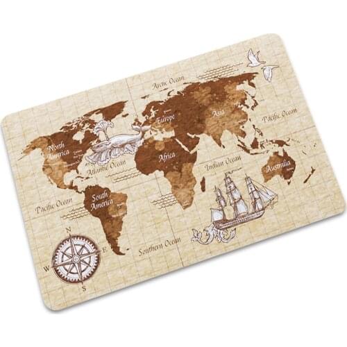 New World Layout Non-Slip Door Mat Floor Rug Bedroom Doormat Rubber Thin Mat Living Room