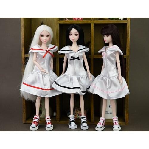 Doll Clothes Cosplay Costume Sailor Dress Student Clothes For Barbie Doll Sailor Suit Dresses For 1/6 BJD Dolls Accessories Toy