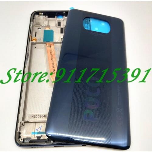 Original Full Housing For Xiaomi Poco X3 , X3 NFC Middle Frame Bezel Plate Chassis Housing + Battery Cover