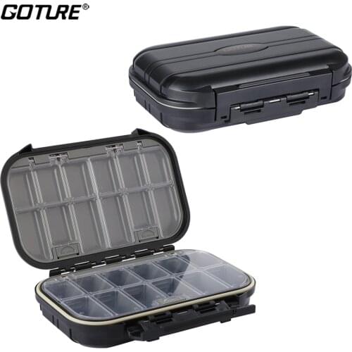 Goture Strong Hard Plastic Waterproof Fishing Box Double Layer Lure Fishing Tackle Boxes Fishing Accessories
