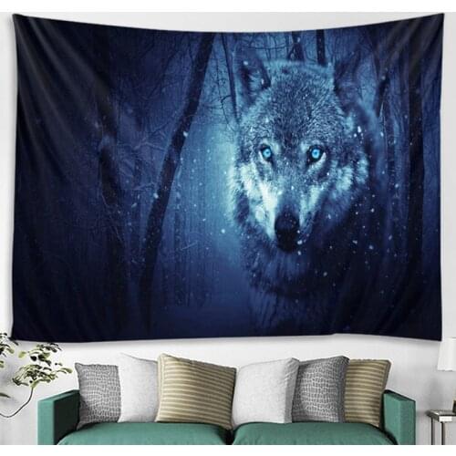 Nordic Simplicity Black and White Lion Tiger Leopard Printed Tapestry Bedroom Hanging Table Cloth Wall Hanging Decor