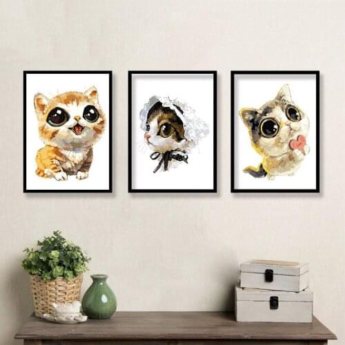 Diy coloring paints pictures by numbers cat dog rubbit pig tiger lion wolf penguin panda and parrot animals paintings