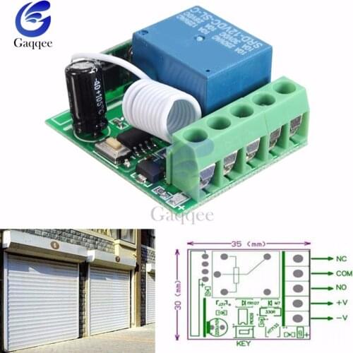 DC 12V 1CH Relay Shield Receiver Transmitter 433Mhz Universal Wireless Remote Control Switch Relay Module for Arduino Smart Home
