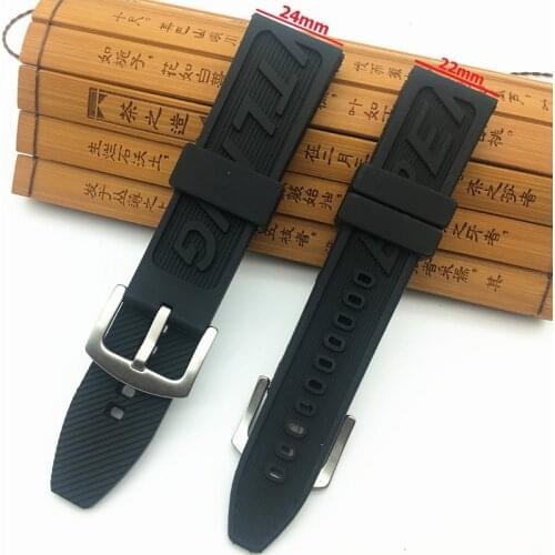 Top Brand Quality Nature Rubber Watch Strap Band 22mm 24mm Black Watchband Bracelet For Navitimer/Avenger/Breitling Logo On