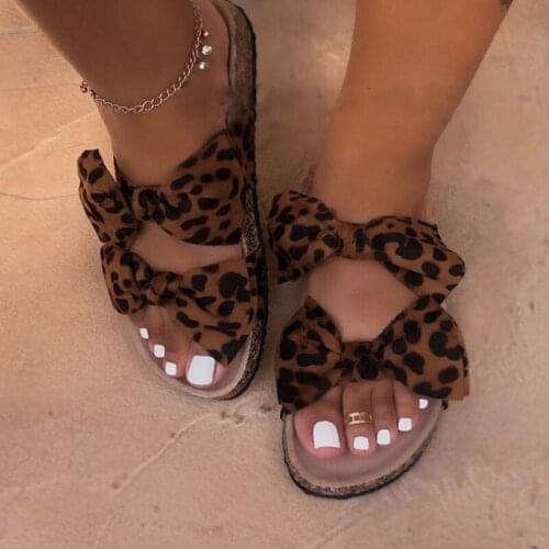 Women Sandals Shoes Flat Plus Size Bow-Knot Comfort Retro Anti-Slip Beach Shoes Platform Slide Ladies Zapatos Mujer 2020 Summer