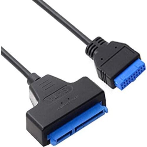 SATA 22Pin SSD HDD 2.5 Inch to USB 3.0 Motherboard 19Pin 20Pin Header Cable 50cm