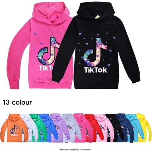 Tik Tok Baby Girl Clothes Cartoon Shirts Hoodie Long Sleeve T Shirts Tik Tok Kids Boys Cotton Tops Teen Shirts Clothing Hooded