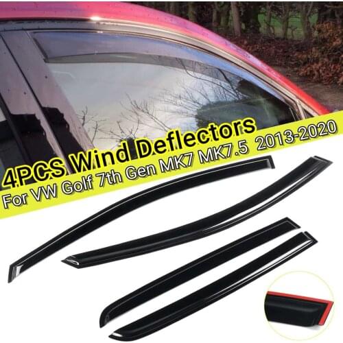 Car Window Wind Deflectors Tinted Awning Shield Rain Sun Wind Shelters For VW Golf 7th Gen MK7 MK7.5 2013 2014 2015 2016-2020