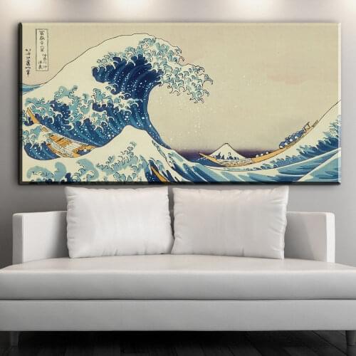 XX687 Japanese The Great Wave off Kanagawa classic art poster Canvas Fabric Printing Wall Art Decor Home Decals Wallposter
