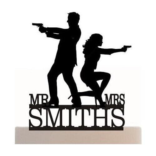 Funny Acrylic wedding Cake Toppers custom cool bride groom last name engagement bridal shower party decorations