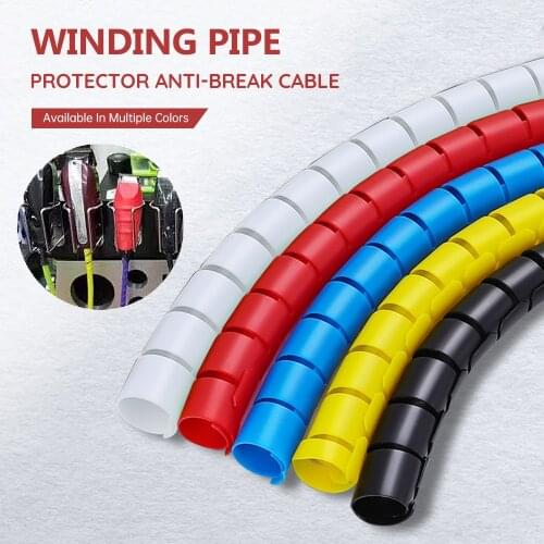8mm 3m Line Organizer Pipe Protection Spiral Wrap Winding Pipe Wire Protector Cover Tube Hair Clipper Protector Anti-break Cable