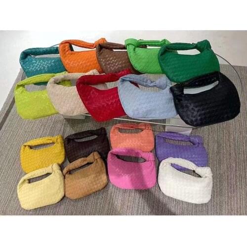 Ins Weave Clouds Bag Handbags for Women Designer Luxury Croissant Bags 2021 New Party Clutch Pu Leather Trend Female Tote Bag