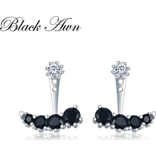 [BLACK AWN] 925 Sterling Silver Jewelry Female Boucle D'oreilles Cute Stud Earrings for Women I009