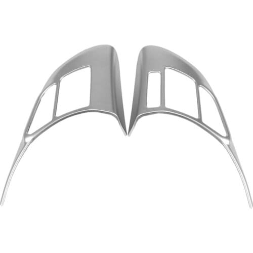 2Pcs Car Chrome Interior Inner Steering Wheel Switch Button Panel Cover Trim Frame Decoration for Mazda Cx-5 Cx5 2012-2016