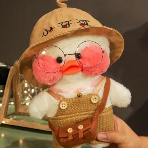 30cm Cartoon Cute LaLafanfan Cafe Duck Plush Toy Stuffed Soft Kawaii Duck Doll Birthday Gift For Kids ChildrenAnimal Pillow