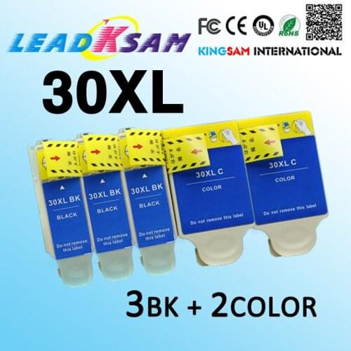 5PCS=3BK+2COLOR ink cartridge compatible for 30 30XL for ESP C310 C315 Office 2150 2170 Hero 3.1 5.1