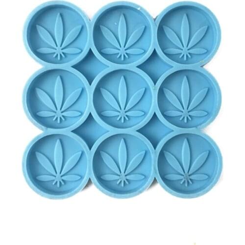 9-Cavities Leaf Checkers Epoxy Resin Mold DIY Crafts Jewelry Casting Mold Pendant Decoration Silicone Mould Drop Shipping