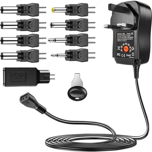 3V 4.5V 5V 6V 7.5V 9V 12V 2A AC/DC Adapter Adjustable Power Supply Universal Adaptor Charger For Routers Speaker Monitor Camera