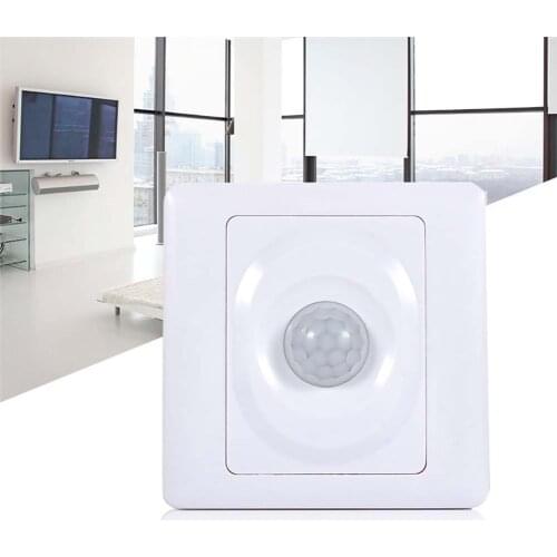 220V Automatic Infrared PIR Body Motion Sensor Switch Wall Mount LED Night Light