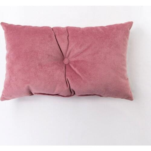 Velvet Throw Pillow 50x30 cm. Color Pink