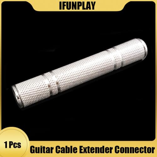 Bass Guitar Audio Cable Extender Connector 1/4" 6.35 Female to 6.35 Female Audio Cord Cable Adapter Coupler Converter Metal