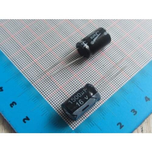 Free Ship With track 100pcs high Quality DIP Aluminum Electrolytic Capacitor 16V 1500UF 10*20MM electrolytic capacitor 1500UF