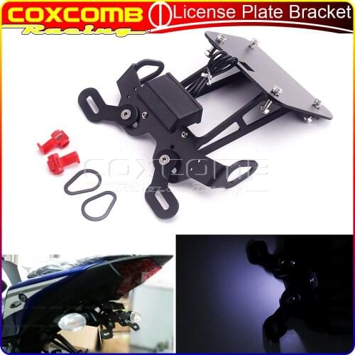 Black Rear License Plate Mount Holder Registration Plate Bracket For Yamaha YZF R25 R3 MT 25 03 14-20 Fender Eliminator Kits