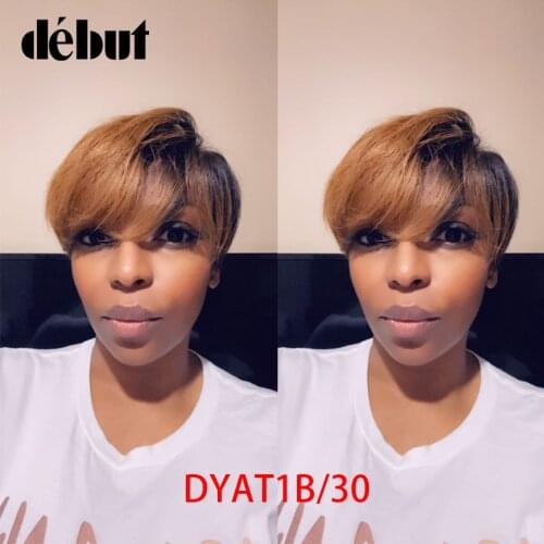 Debut Human Hair Wigs Ombre Brazilian Lace Front Short Bob Wigs Short Pixie Cut Human Hair Wigs For Women Cheap Remy Black Wigs