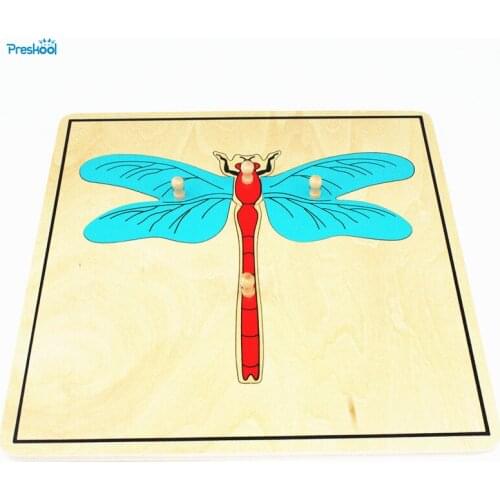 Baby Toy Kids Montessori Dragonfly Puzzle Animal for Children Wood for Early Childhood Education Preschool Training Learning