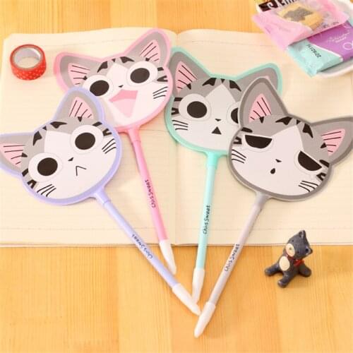DL Korean stationery lovable cat fan neutral pen lovely creative signature pen Student Award Teaching equipment student station
