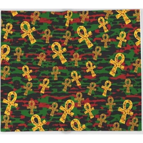 Egypt Cartoon Throw Blanket Cute Kids Design Red Black Green Ankh Blankets for Beds Christmas Decorations for Home
