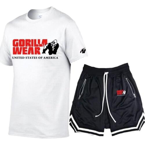 Mens Gorilla wearing Print Tees summer new cotton o neck short sleeve t shirt men fashion trends fitness tshirt free shipping